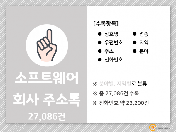한국콘텐츠미디어,2022 소프트웨어회사 주소록 CD