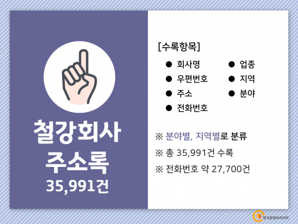 한국콘텐츠미디어,2022 철강회사 주소록 CD