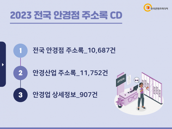 한국콘텐츠미디어,2023 전국 안경점 주소록 CD