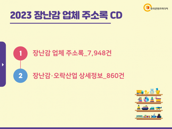 한국콘텐츠미디어,2023 장난감 업체 주소록 CD
